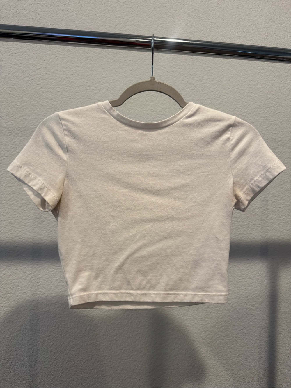 wild fable Cream Short-Sleeve Crop Top